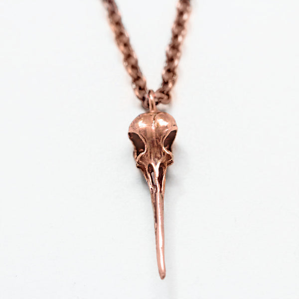 Rose gold hot sale skull necklace