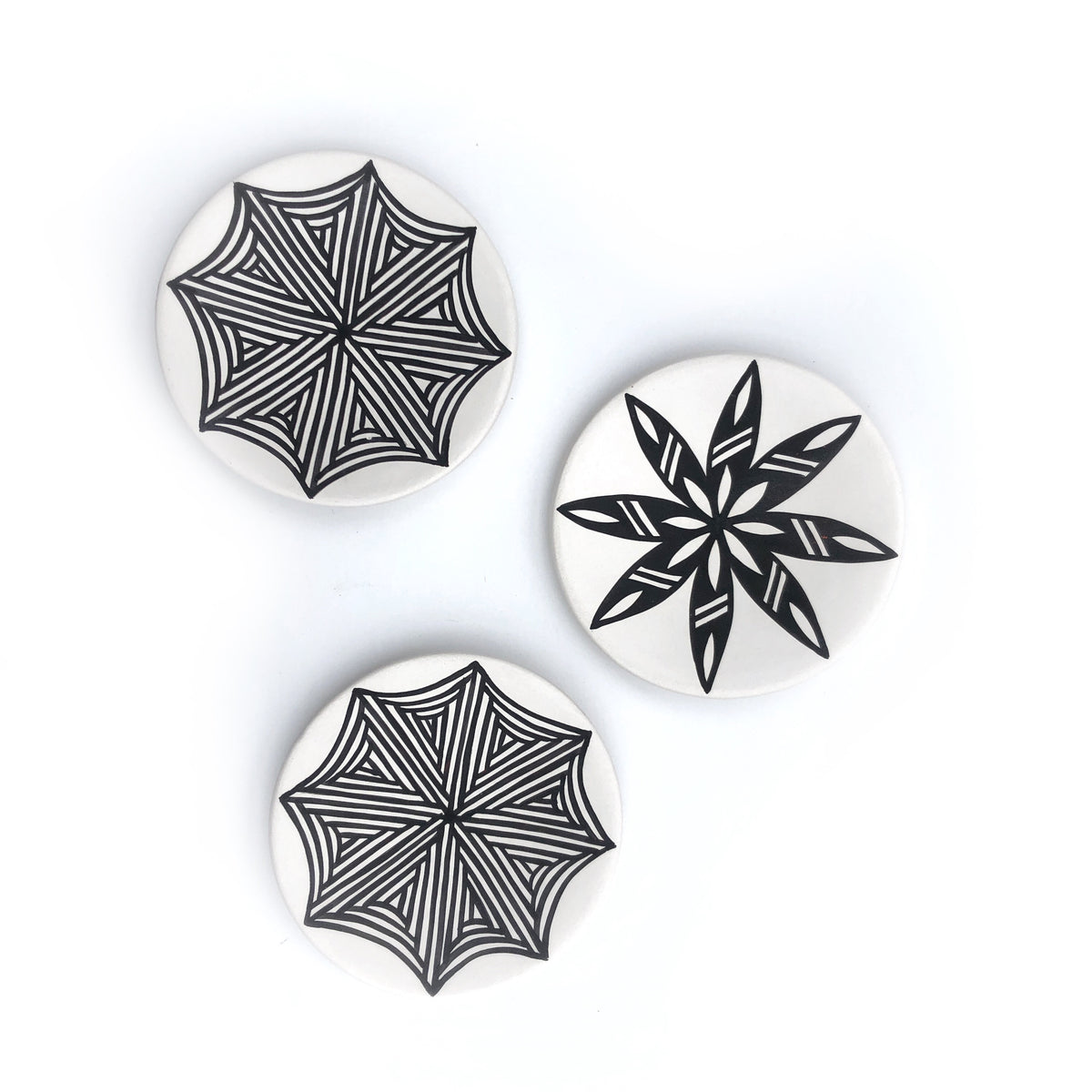 Small Hand Painted Plates - Three Piece Set