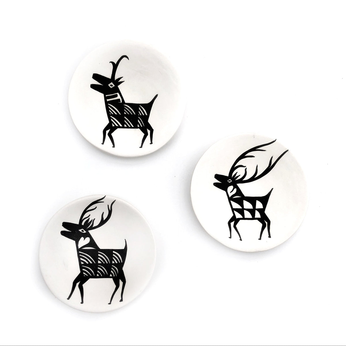 Small Clay Elk Plates - Three Piece Set